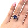 Modern 3.23ct Tanzanite and Diamond Ring in 10kt White Gold