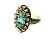 Vintage .33ct Emerald and Diamond 18kt Ring