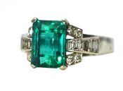 Art Deco Emerald and Diamond Ring