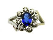 Vintage Tanzanite and Diamond Ring