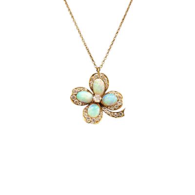 Birks Brooch 18Karat Opal and Diamonds