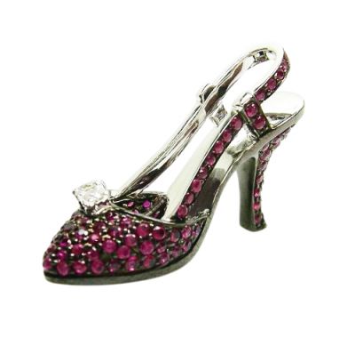 Ruby and Diamond Shoe Pendant