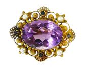 Amethyst Cannetielle Brooch