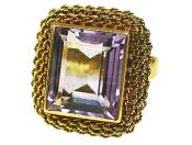 Vintage Amethyst Solitaire Mesh Ring