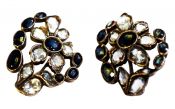 Antique Sapphire and Aquamarine Earrings