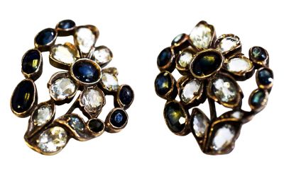Antique Sapphire and Aquamarine Earrings