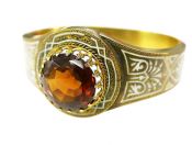 Antique Hinged Citrine Bangle