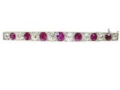 Antique Ruby and Diamond Straightline Bar Brooch