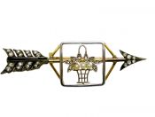 Edwardian Pearl and Diamond Arrow Brooch