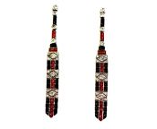 Art Deco Inspired Diamond Black Onyx Coral Earrings