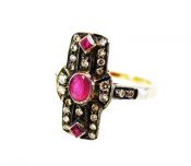 Art Deco Inspired Ruby and Diamond Ring