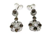 Modern Brown Diamond Drop Earrings