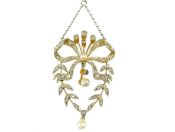 Edwardian Diamond and Pearl Pendant 