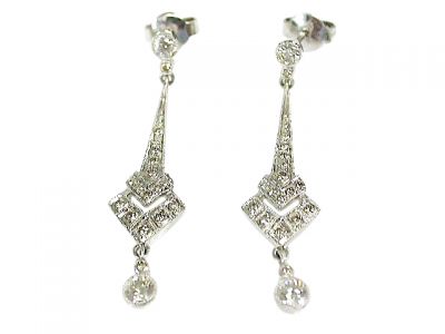 Art Deco Inspired Diamond Drop Earrings