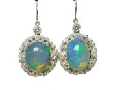 Opal and Diamond Earrings