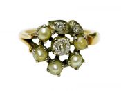 Birks Pearl and Diamond Ring