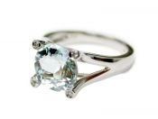 Modern Aquamarine and Diamond Ring