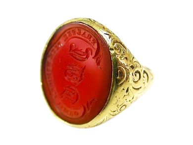 Vintage Carnelian Intaglio Ring