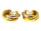 Cartier Tricolour Gold Rolling Earrings