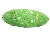 Carved Jade Brooch