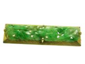 Carved Jade Brooch