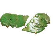 Carved Vintage Jade Earrings