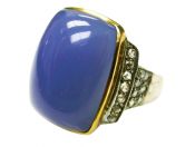 Vintage Chalcedony and Diamond Ring