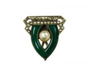 Art Deco Chrysoprase Clip