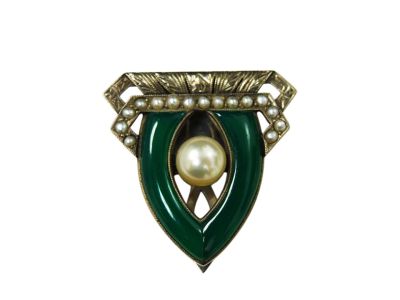 Art Deco Chrysoprase Clip