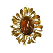 Modern 144.24ct Citrine Brooch or Pendant in 18kt Yellow Gold