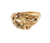 Vintage Citrine Solitaire Ring