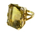 Retro Citrine Solitaire Ring