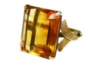 Vintage Citrine Solitaire Ring