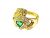 Fine .42ct Emerald and Diamond Claddagh 18kt Ring
