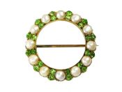 Demantoid Wreath Motif Brooch