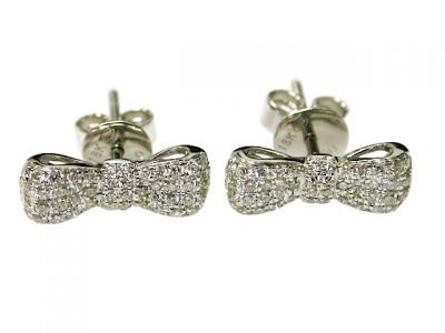 Diamond Bow Earrings