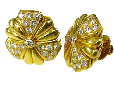 Diamond Floral Earrings