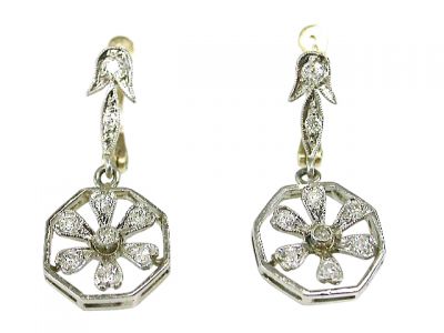 Vintage Diamond Drop Earrings