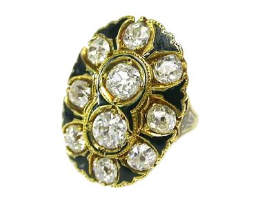 Diamond and Enamel Ring