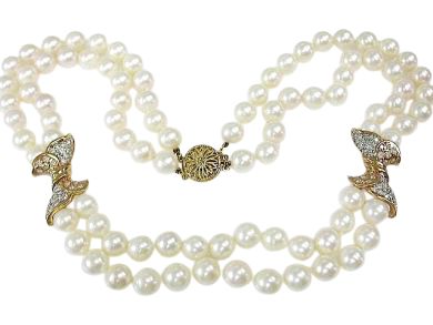 Double Strand Pearl Necklace