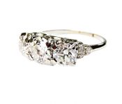 Edwardian 3 Diamond Engagement Ring