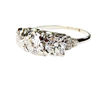 Edwardian 3 Diamond Engagement Ring
