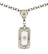 Edwardian Rock Quartz and Diamond Necklace