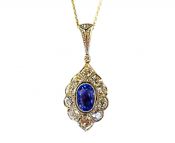 Edwardian Sapphire and Diamond Pendant