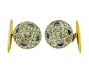 Edwardian Diamond and Sapphire Cufflinks