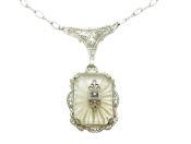 Edwardian Rock Quartz and Diamond Necklace