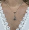 Vintage .42ct Diamond Necklace in 14kt White Gold and Silver
