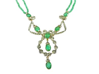 Edwardian Style Emerald Necklace