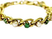 Vintage Emerald and Pearl Bracelet