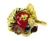 Enamel Lion Head Ring